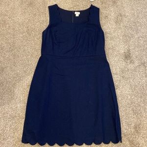 Perfectly sweet J. Crew scallop dress - navy blue; size 16